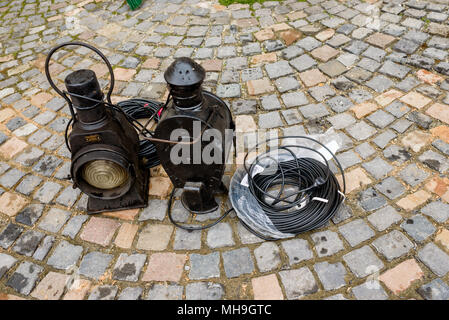old road hand lamps Stock Photo