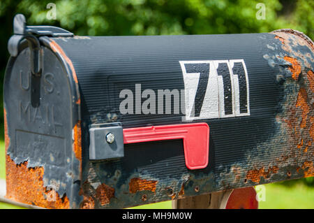 Rusty old mailbox in New Hampshire, USA Stock Photo