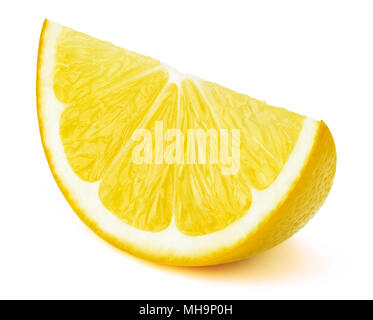 Lemon fruit slice isolated on white Stock Photo