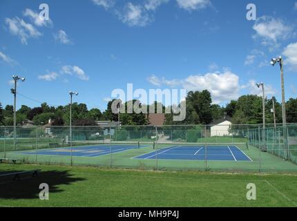 Tennis court in urban area Stock Photo