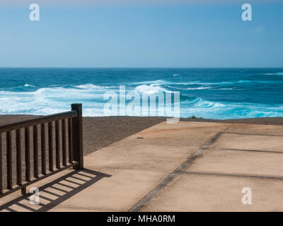 terrace overlooking the sea, fuerteventura Stock Photo