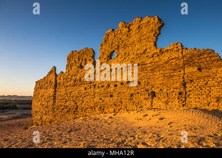 Ruins of the Nadora Temple in the Kharga Desert of Egypt Stock Photo