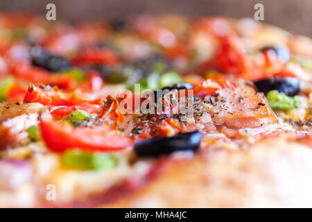 Appetite Pizza A Shallow Depth of Field Close up Food Photography Stock Photo