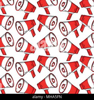 megaphone pop art style pattern background vector illustration design Stock Vector