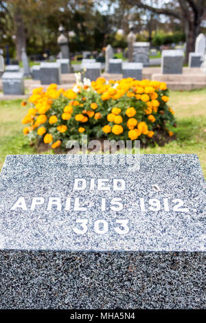 Titanic Cemetery. Place in the city of Halifax in Canada where the victims of the shipwreck were buried. Stock Photo