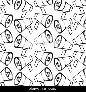 megaphone pop art style pattern background vector illustration design Stock Vector