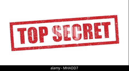 Vector illustration of the word Top Secret in red ink stamp Stock Vector