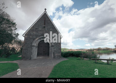 April 30th, 2018, Gougane Barra, Ireland - Saint Finbarr's Oratory, a chapel built on an island in Gougane Barra, a very serene and beautiful place in Stock Photo