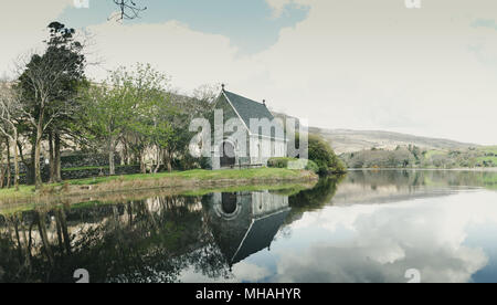 April 30th, 2018, Gougane Barra, Ireland - Saint Finbarr's Oratory, a chapel built on an island in Gougane Barra, a very serene and beautiful place in Stock Photo