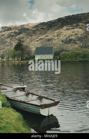 April 30th, 2018, Gougane Barra, Ireland - Saint Finbarr's Oratory, a chapel built on an island in Gougane Barra, a very serene and beautiful place in Stock Photo