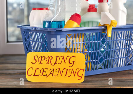 House cleaning products in basket. Stock Photo by ©Denisfilm 188400052