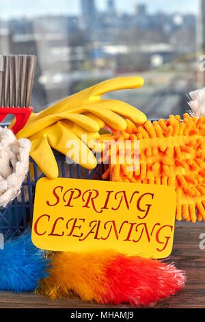 Equipment for house cleaning close up. Stock Photo