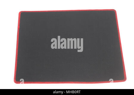 Black mouse pad isolated on white background Stock Photo