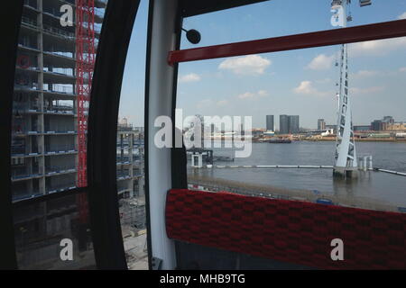 Views from the Emirates Air Line of new flats under construction on the North Greenwich Peninsula, London Stock Photo