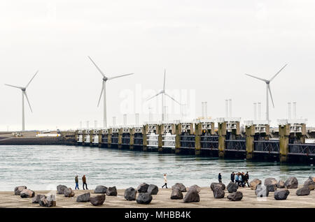 Oosterscheldekering in Zeeland, Netherlands, part of the Delta Works Stock Photo