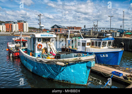 Fishing Boats in the River Tawe at Swansea Marina South Wales Stock Photo