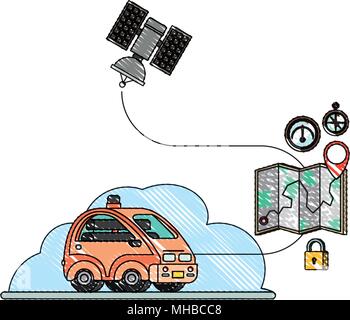 isometric car with gps service icons Stock Vector Image & Art - Alamy