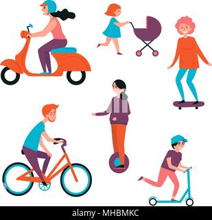 Personal electric and mechanical transport Stock Vector