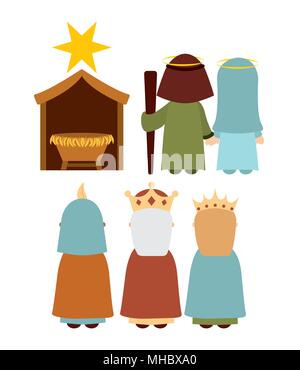 Christmas manger characters design, vector illustration eps10 graphic Stock Vector