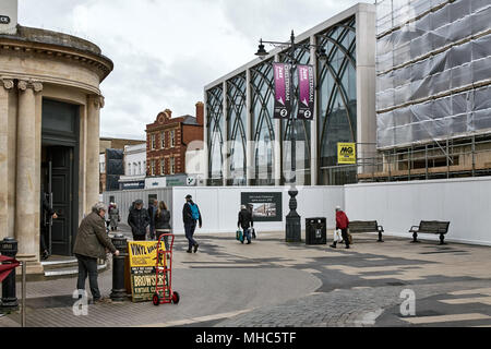 Street scene. John Lewis department store development in Cheltenham High Street Stock Photo