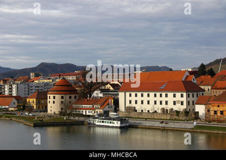 Judgement Tower (Slovenian: Sodni stolp), the fortified medieval tower in Maribor old town, Slovenia Stock Photo