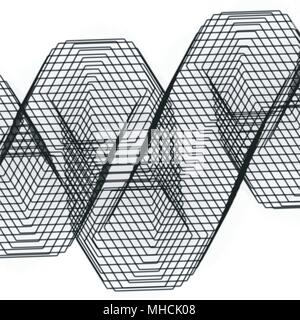 black watercolor curved grid background pattern, vector illustration Stock Vector