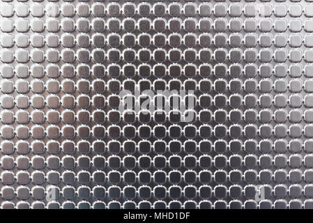 Metallic squares pattern close-up. Chrome abstract texture background Stock Photo