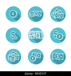 Currency Circulation or money exchange rate icon w dollar bill Stock Vector