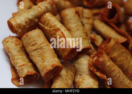 crispy fish rolls crackers Stock Photo