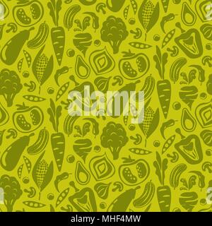 Vegetable green seamless background. Stock Vector
