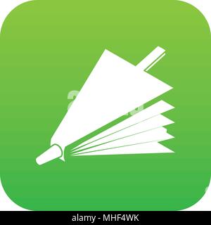 Fire bellows icon green vector isolated on white background Stock Vector