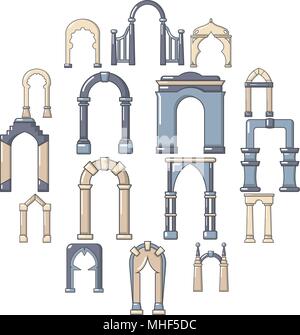 Arch types icons set colorful circles vector Stock Vector Image & Art ...