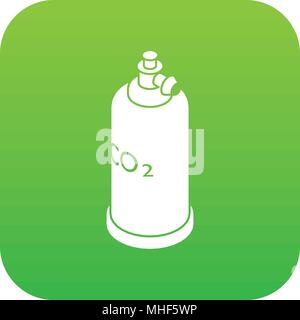 Welding cylinder co2 icon green vector isolated on white background Stock Vector