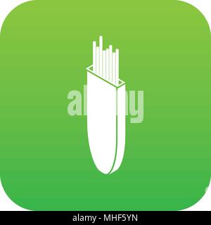 Welding rods icon green vector isolated on white background Stock Vector