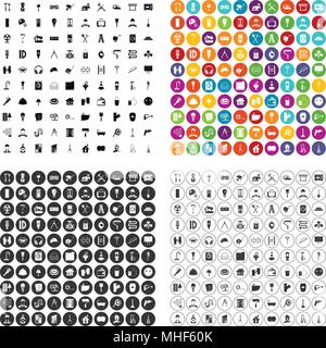 100 renovation icons set vector in 4 variant for any web design isolated on white Stock Vector
