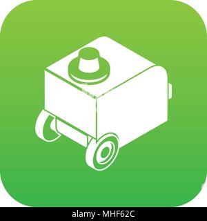 Welding machine icon green vector isolated on white background Stock Vector