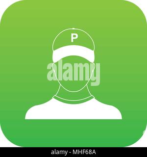 Parking attendant icon digital green for any design isolated on white vector illustration Stock Vector