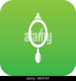 Hand mirror icon green vector Stock Vector