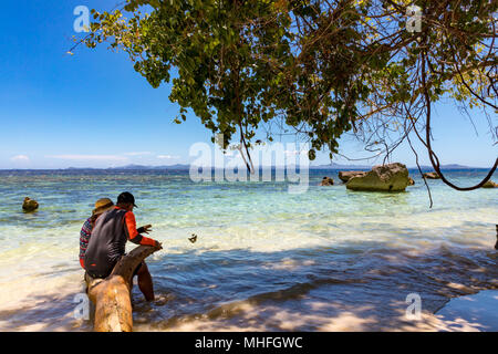 Coron Palawan Philippines April 13, 2018 Sunset beach Stock Photo