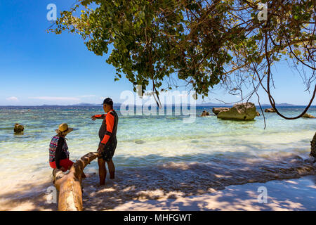 Coron Palawan Philippines April 13, 2018 Sunset beach Stock Photo