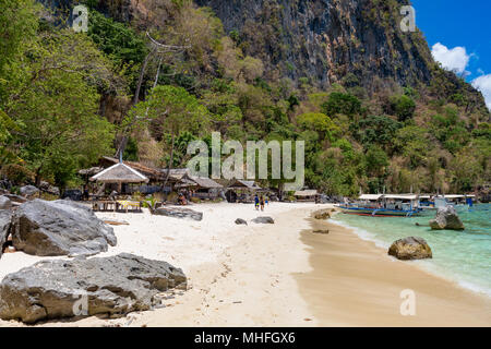 Coron Palawan Philippines April 13, 2018 Sunset beach Stock Photo