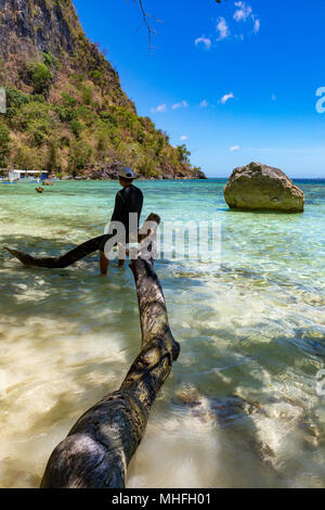 Coron Palawan Philippines April 13, 2018 Sunset beach Stock Photo