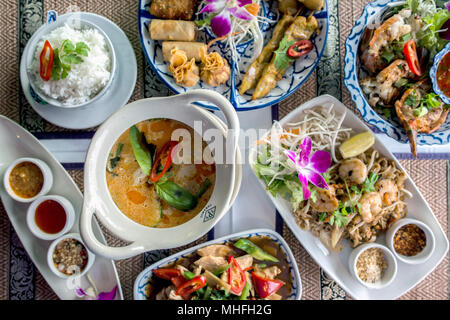 Thai Food in a Restaurant Stock Photo