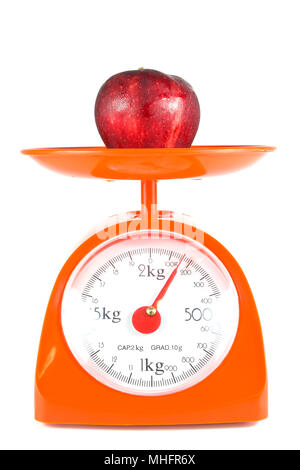 One Apple Lying On Weight Scale Stock Photo 88573951