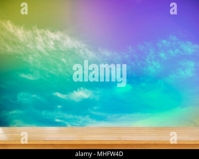 Blue sky and clouds with pastel filter Stock Photo
