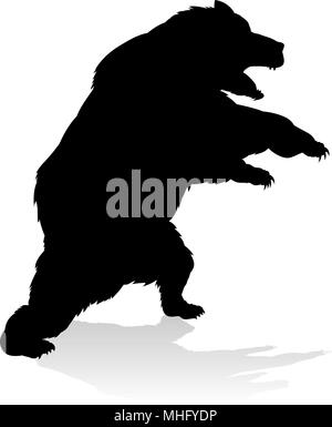 Bear Grizzly Silhouette Stock Vector