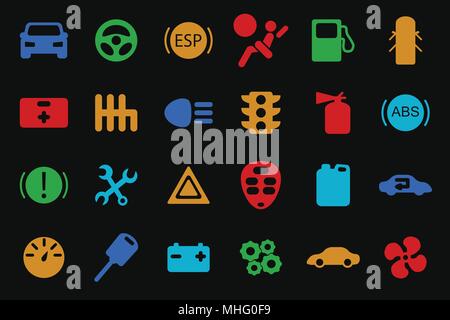 Vector car icons set Stock Vector