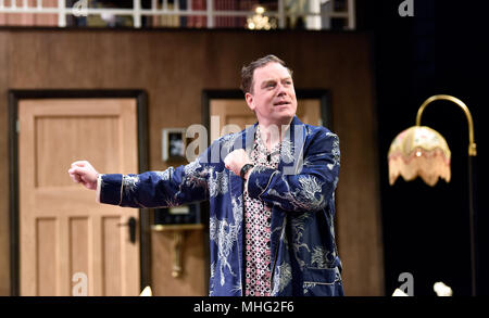 Rufus Hound (Playing Garry Essendine) in a scene from Present Laughter by Noel Coward, Chichester Festival Theatre, Chichester, Sussex, United Kingdom Stock Photo