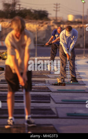 dhahran, saudi arabia -- the golf practicing range at the sprawling saudi aramco compound in the eastern province of saudi arabia. Stock Photo