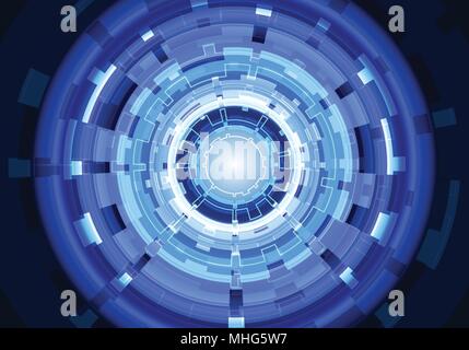 Abstract blue circle technology power energy light design modern futuristic background vector illustration. Stock Vector